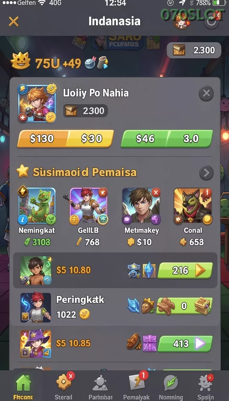 Cuplikan layar CENDANA777 — aktivitas